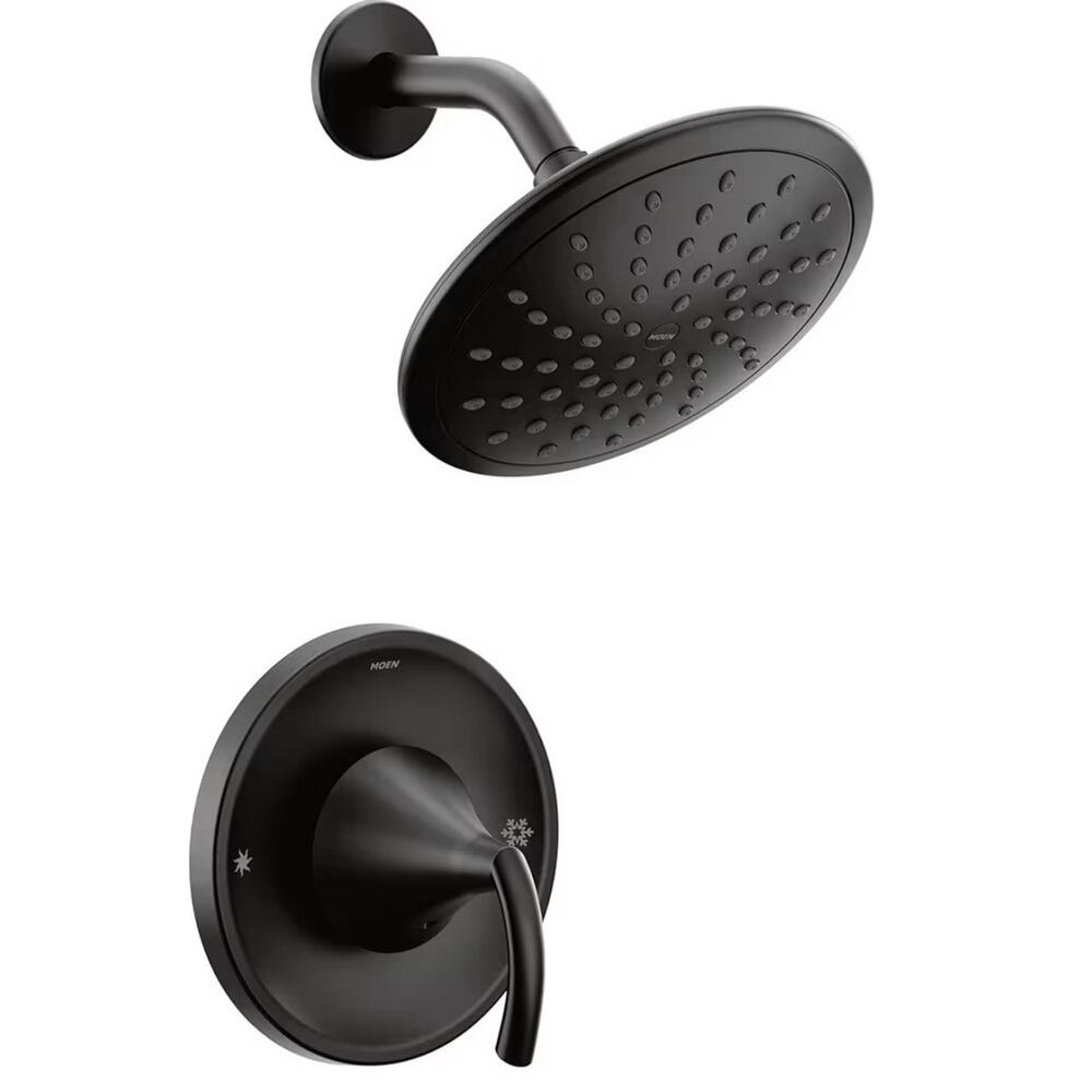 MOEN Glyde T2742BL Posi-Temp Shower Trim in Matte Black (Valve Required)